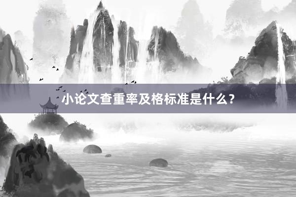 小论文查重率及格标准是什么?